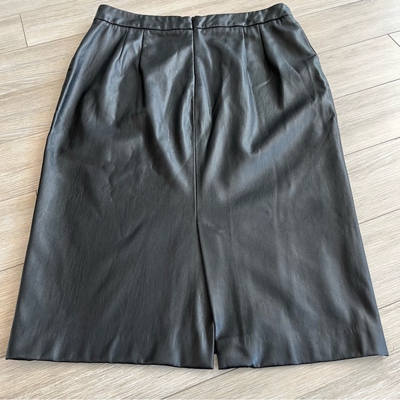 ZARA Black Faux Leather Pencil Skirt, Vegan, XL - Picture 4 of 12